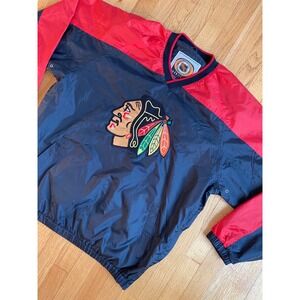 Mens G-III Carl Banks Chicago Blackhawks NHL Pullover Windbreaker Jacket Black L